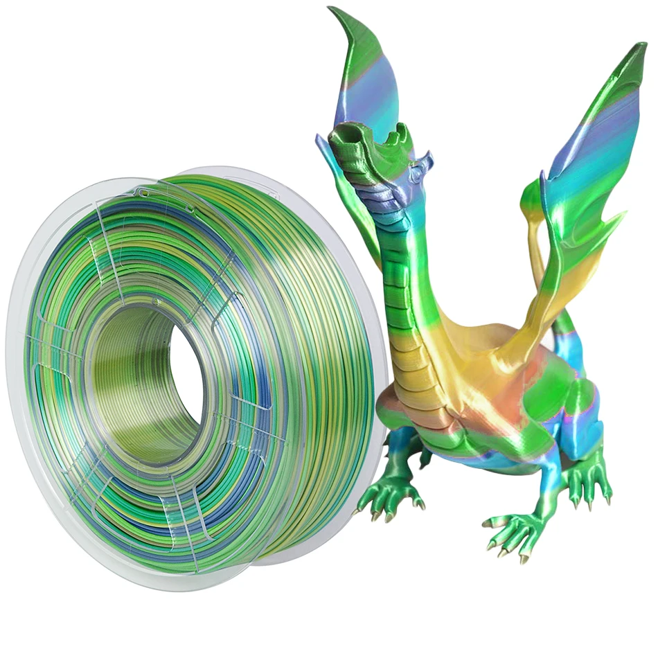 

Gradient Rainbow 3D Printer Filament Silk PLA 1.75mm Sublimation Universe Forest Candy Macaron Series Filaments for 3D Printing