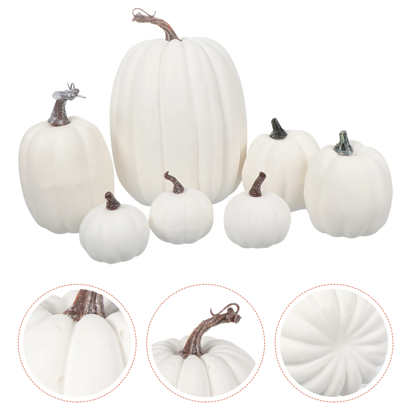 

7 PCS Pumpkin Model Ornaments Vivid Lovely Decor Photo Props for Halloween Mini Stickers Decorative Fall Decorations Home Set