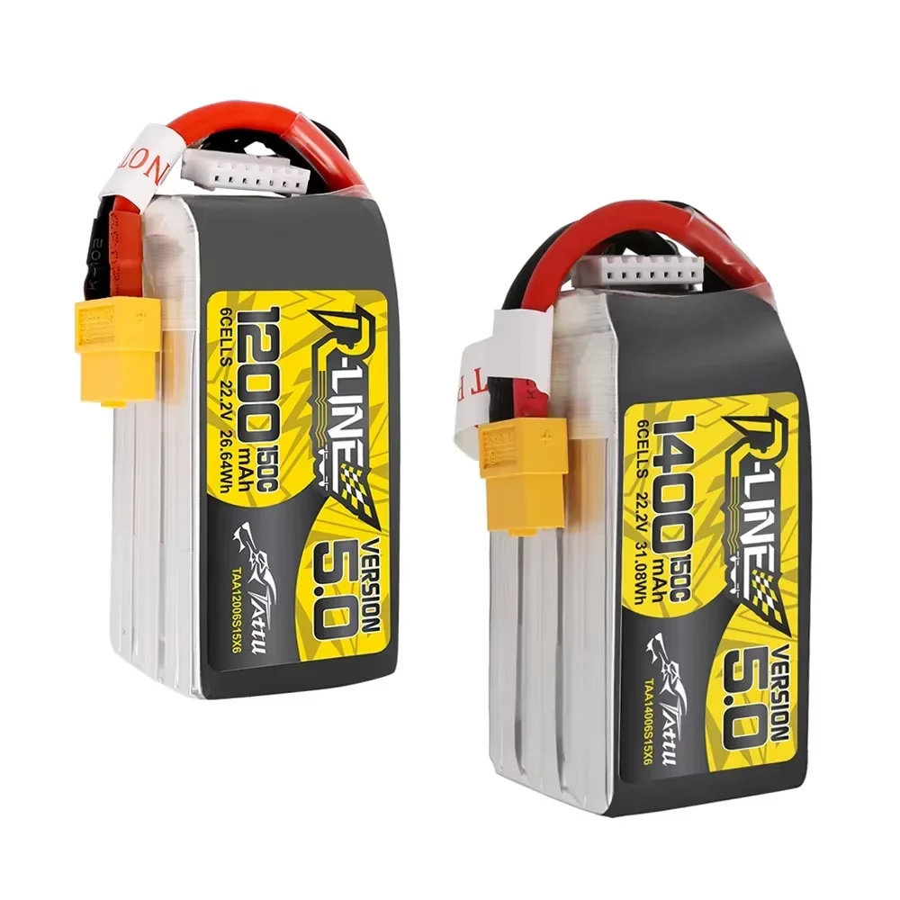 

Grepow Tattu R-Line Version V5 1200 мАч 1400 мАч 150C 6S1P 22,2 В высокоскоростной RC Lipo аккумулятор для FPV Racing Drone Quadcopter