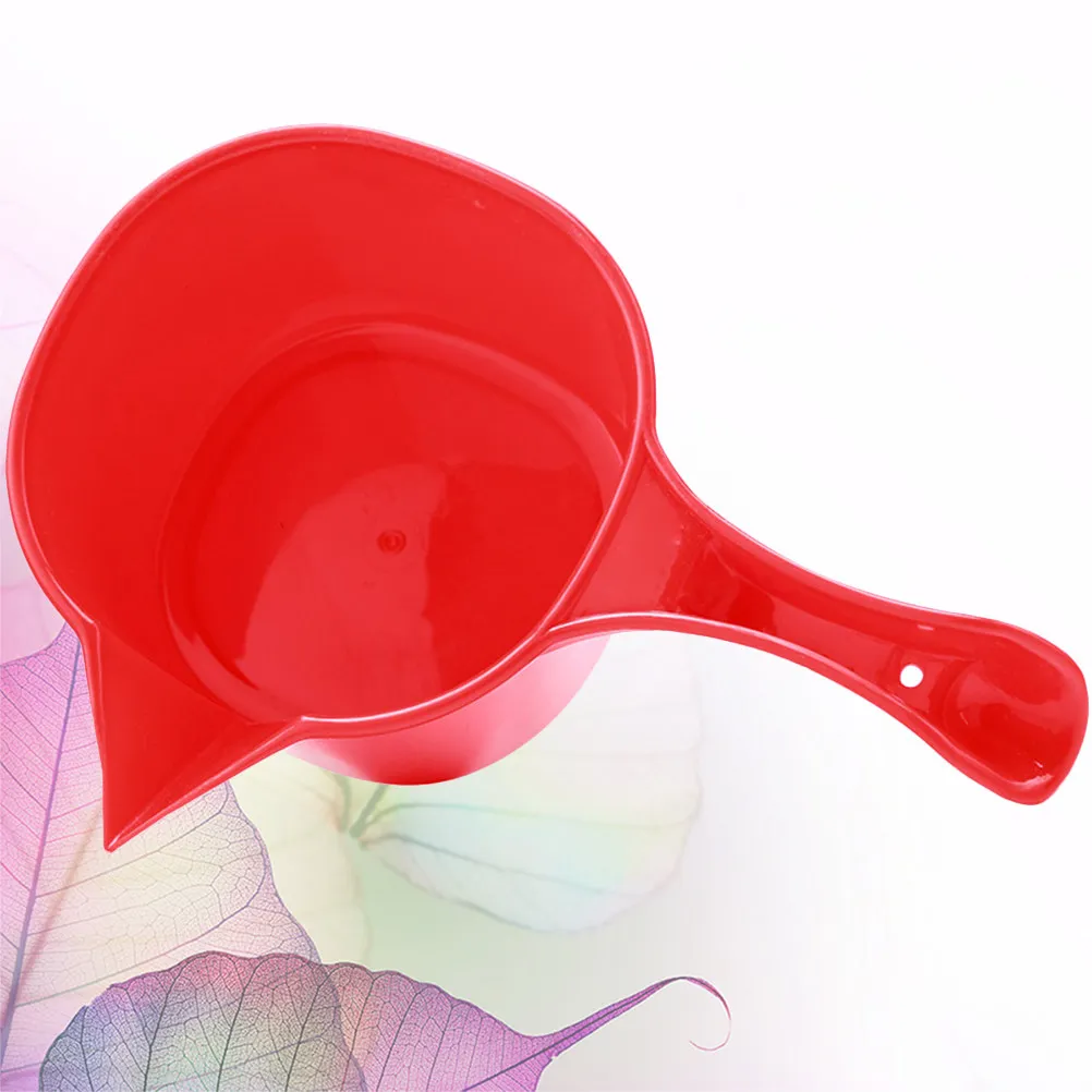 Ceramic Slurry Ladle Thickened Plastic Handle Red Long Handle Spout Design Mold Grouting Water Scoop for Home Shower Watering