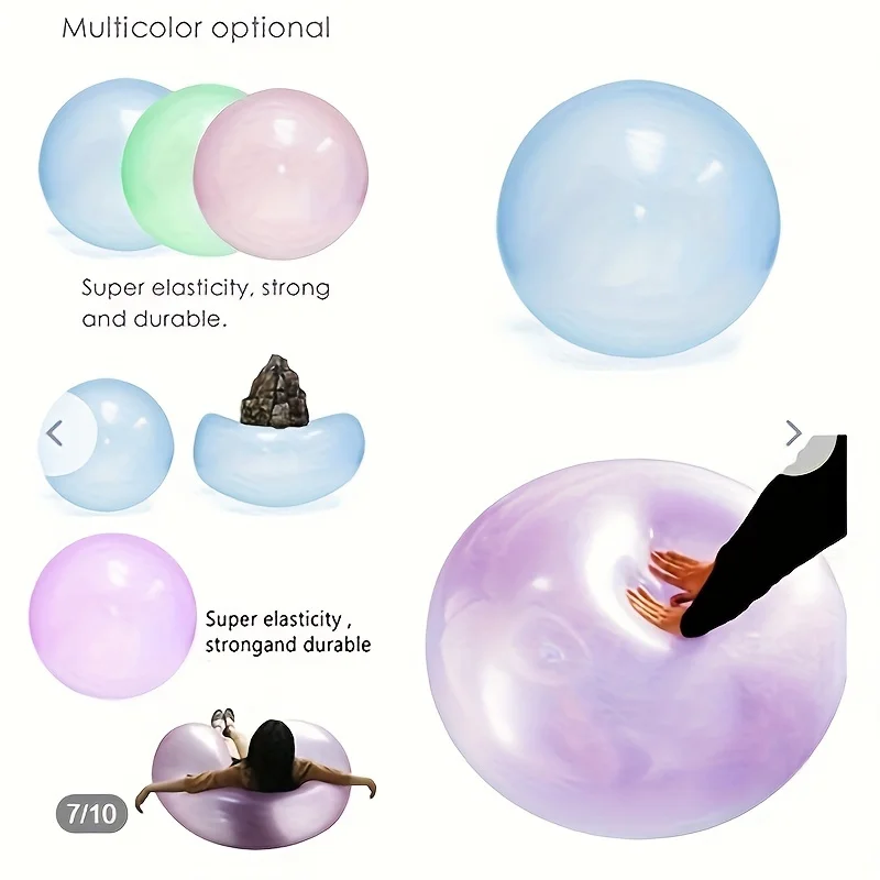 10pcs TPR Wubble Bubble Ball Large Inflatable Water Filling Ball Children\'s Toy Bouncy Ball Water Balloon Easter Gift