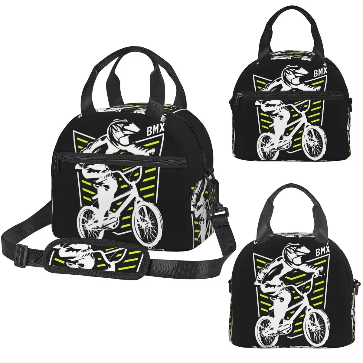 Bmx Apparel Retro Bmx Bike Old School Patch Insulated Lunch Bag for Kids School Cooler Thermal Box Tote Portable Lunch Boxes