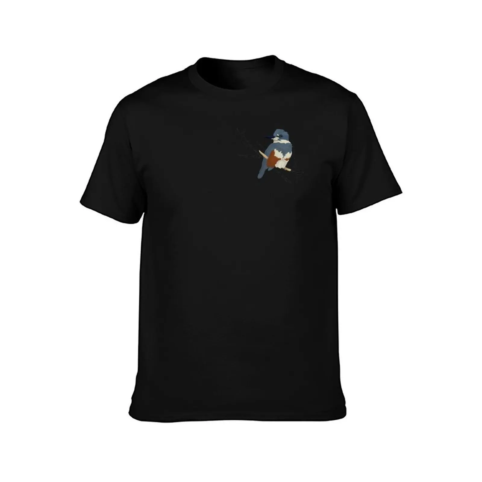 Belted Kingfisher T-Shirt, Summer Casual Cotton Tee, Oversized Streetwear Tops, Vintage Graphic Print, Loose Fit Short Sleeve