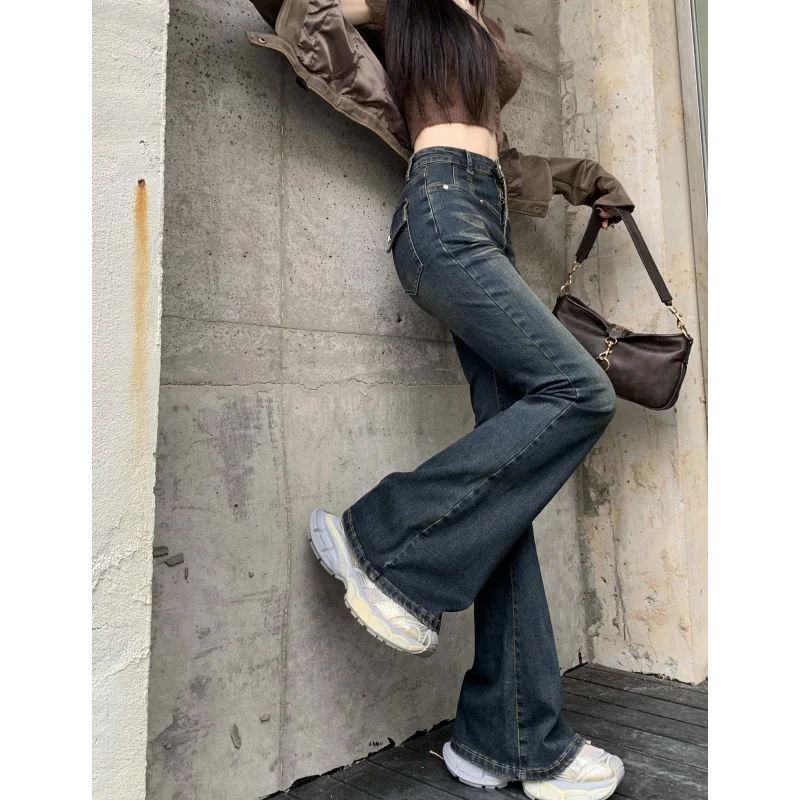 

Women Blue Jeans Vintage Fashion High Waisted Y2K Style Streetwear Wide Leg Jean Female Trouser 2024 Hip Hop Baggy Denim Pants