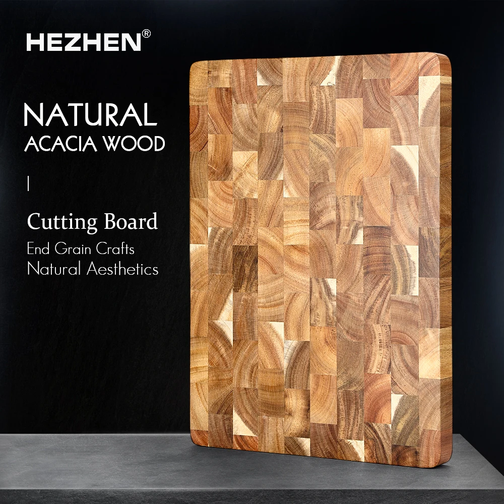 HEZHEN planche à découper Double face utilisant une planche à découper d'épissure en bois d'acacia de qualité supérieure, outils de cuisine étanches à l'eau et à l'humidité