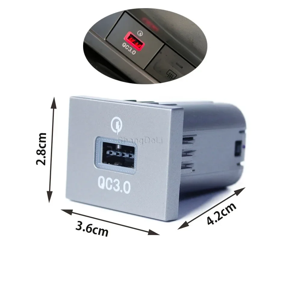 Car Double USB QC3.0 PD Interface Charging Socket Quick Flash Phone Charger Adapter For Ford Focus MK2 2004-2011 Accessories