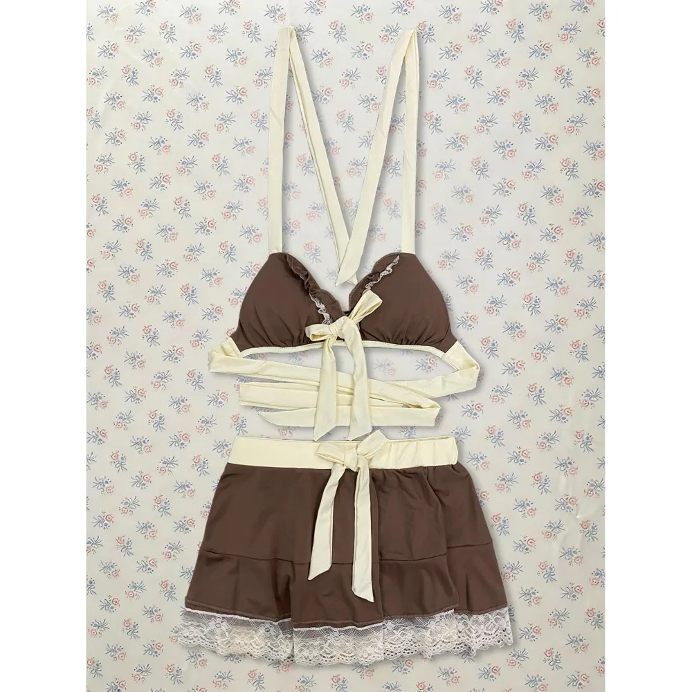 

Reference Knowledge 33/1000 Translation Machine · General Field Y2K soft girl style brown milk white lace ruffle e