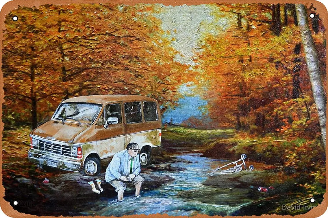 Metal Sign - Living In A Van Down By The River Tin Poster 12 X 8 Inches sign sign sign
