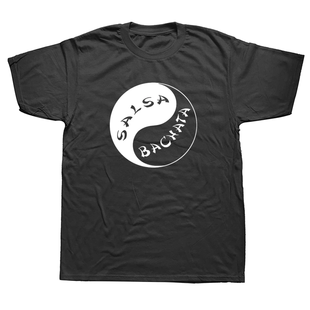 Camisetas divertidas de Salsa Bachata Yin Yan, camiseta de baile con cuello redondo, ropa para hombre, ropa informal de algodón con gráfico de manga corta
