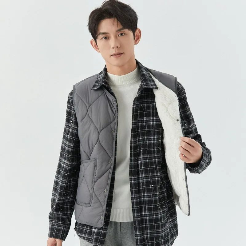 Vintage Cotton Padded Vest Mens Sleeveless Quilted Jacket Thick Warm Casual Working Outerwear Men Autumn Winter