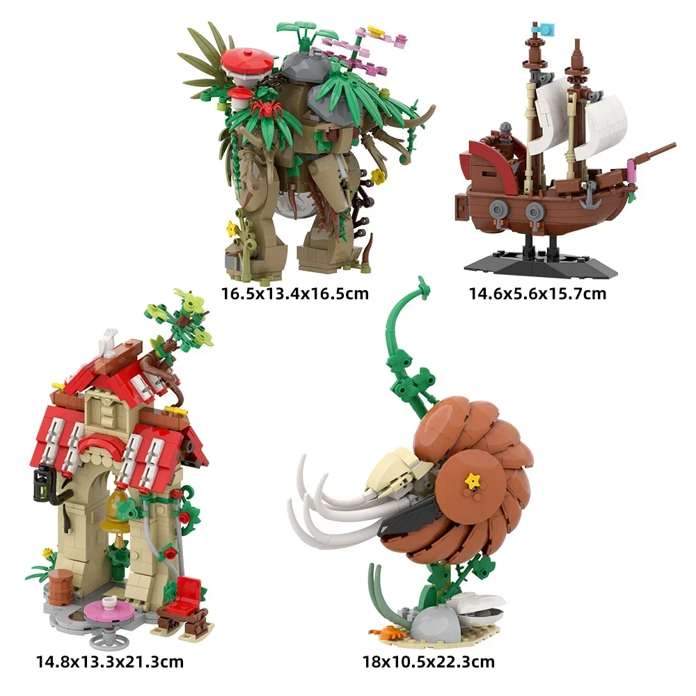 BuildMOC Fairy Tale Scene Princesss Forest Building Blocks Model Monster toys Bricks Mushroom Nautilus Shell Toy Kid Xmas Gift