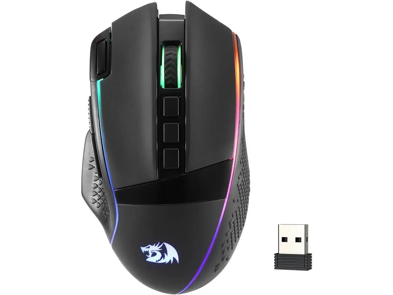 Redragon M991 Wireless Gaming Mouse, 26000 DPI 3-Mode Gamer Mice w/Rapid Fire Key, 9 Macro Buttons, Powerful Capacity and RGB Backlight for PC/Mac/Laptop