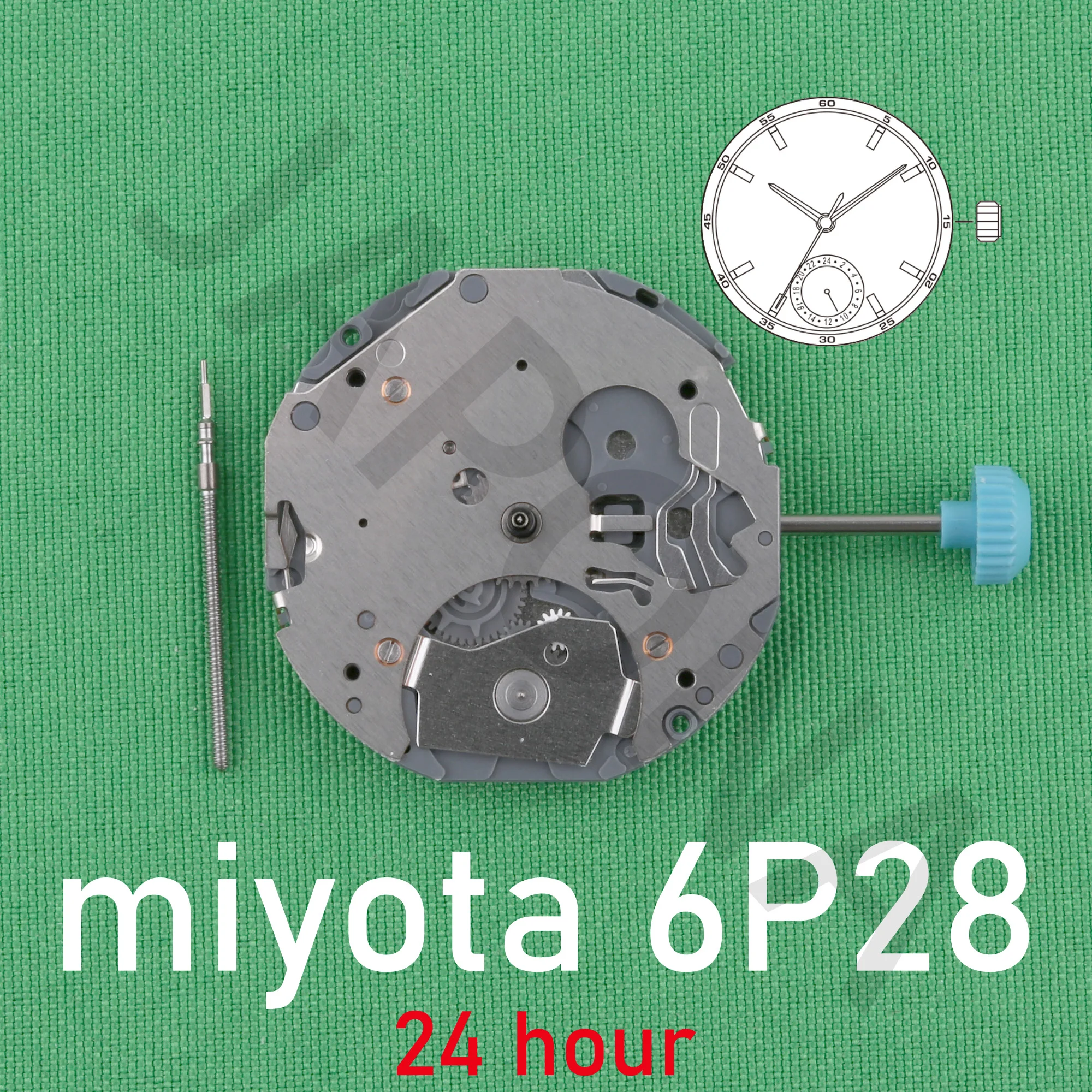 Pergerakan 6P28 miyota 6P28 Pergerakan Jepang 24 jam