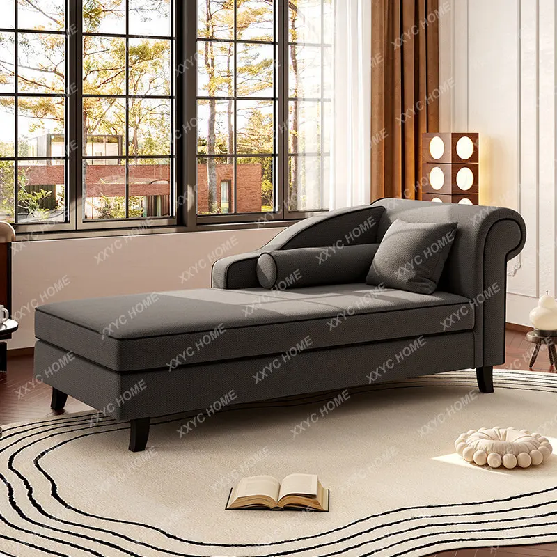 Cotton and linen fabric princess reclining chair beauty couch modern simple princess chair