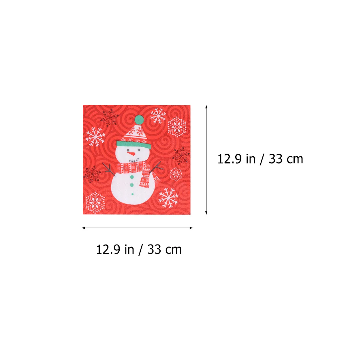 50Pcs Christmas Snowman Printed Napkins Disposable Wood Pulp Paper Dinner Napkins Party Supplies Birthday Shower Christmas
