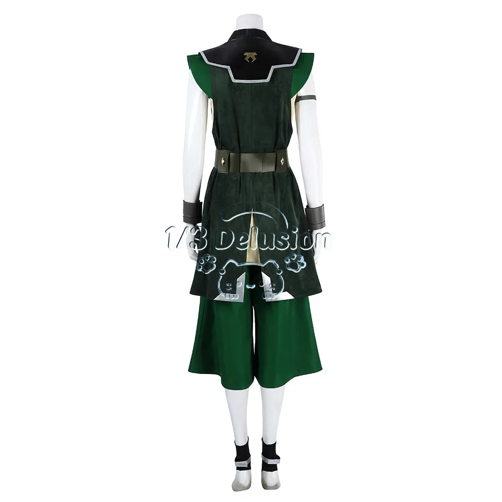 Avatar The Last Airbender Toph Beifong Cosplay Costume Earth Kingdom Uniform Full Set For Halloween Roleplay 1/3delusion