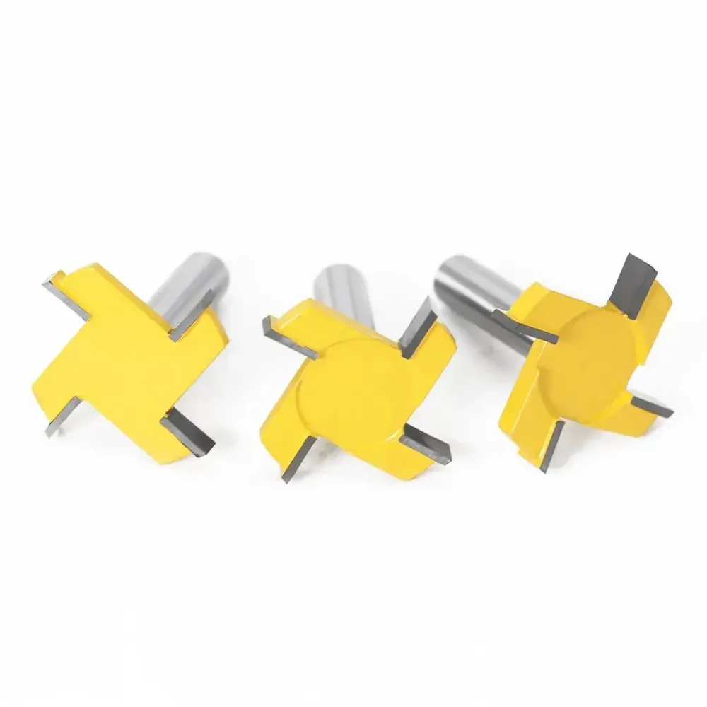 1PC 1/2 "12.7MM 12MM Shank Milling เครื่องตัดไม้แกะสลัก 4 ขอบ T ประเภท Slotting เครื่องตัดไม้เครื่องมือ Router Bits สําหรับไม้