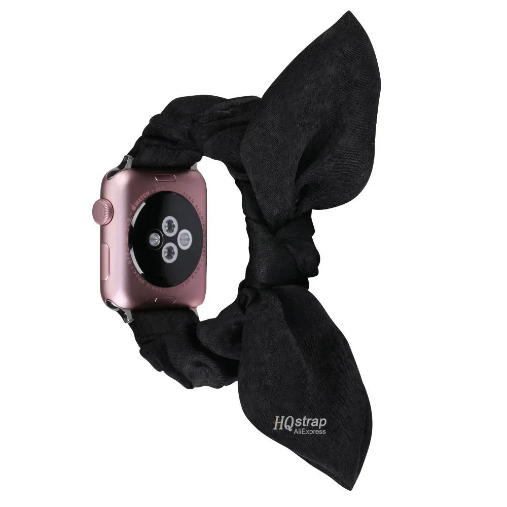 Women Scrunchie Elastic Strap for Apple Watch Band 41mm 40mm 44mm 45mm 38/42mm Belt for IWatch 5 6 7 8 SE 4 Butterfly Bracelet