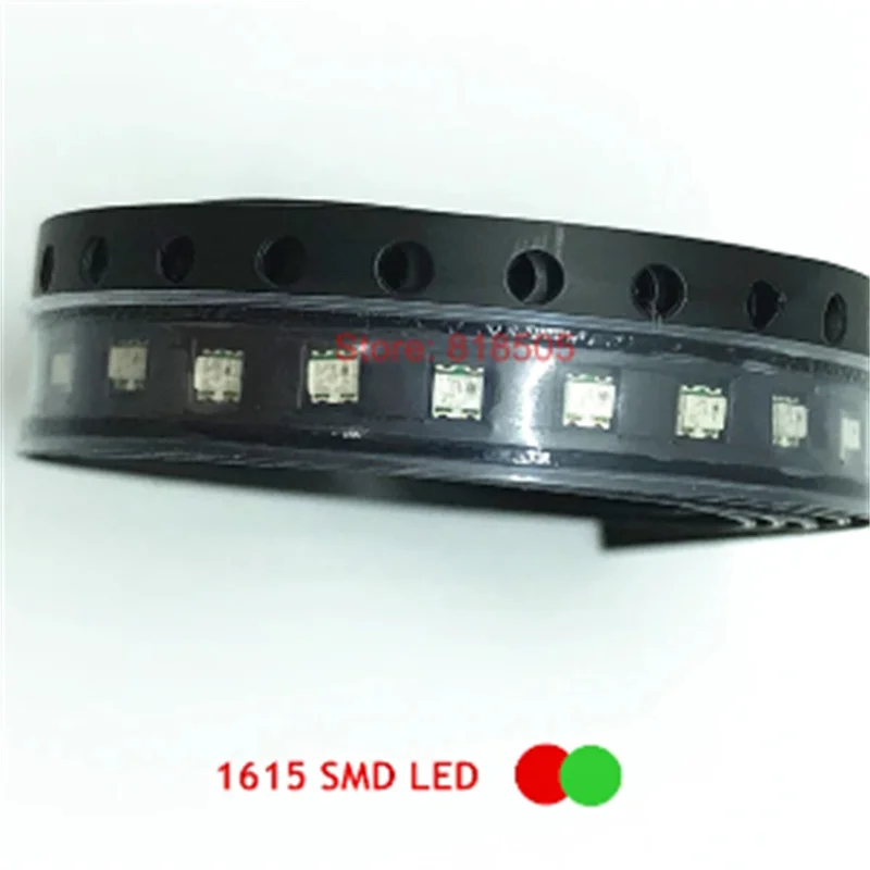 LEDレインボーカラー,100個,赤,true,緑色,ダブルカラー,1615x0603mm,1.6-1.5 v 20ma