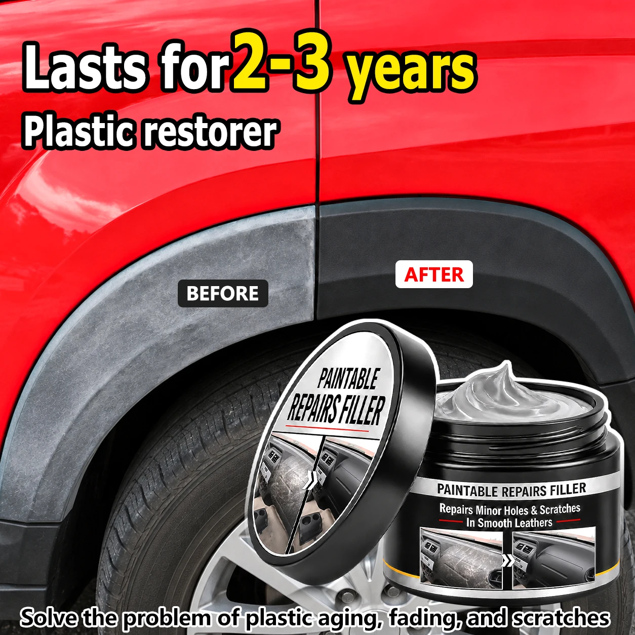 Professional Grade Repair Filler – Perfect for Auto Interiors! Smooth Finish, Paintable, Long-Lasting Results