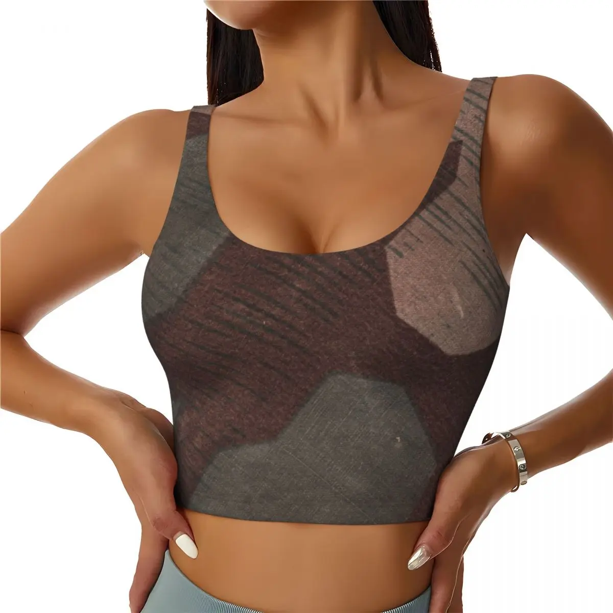 

Custom Splintertarn German Camouflage Workout Crop Tank Tops Women's Camo Running Sports Bras