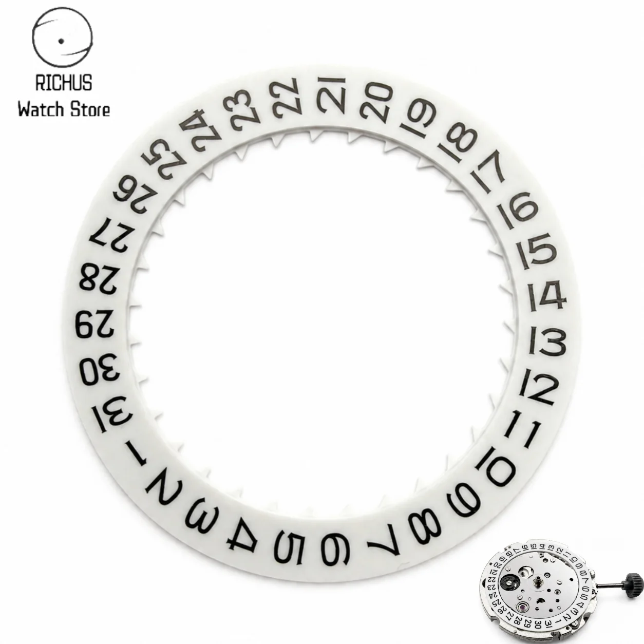 Japan Miyota 8215 Movement Date Wheel Overlay Sticker Calendar Disc Watch Repair Replacement Part