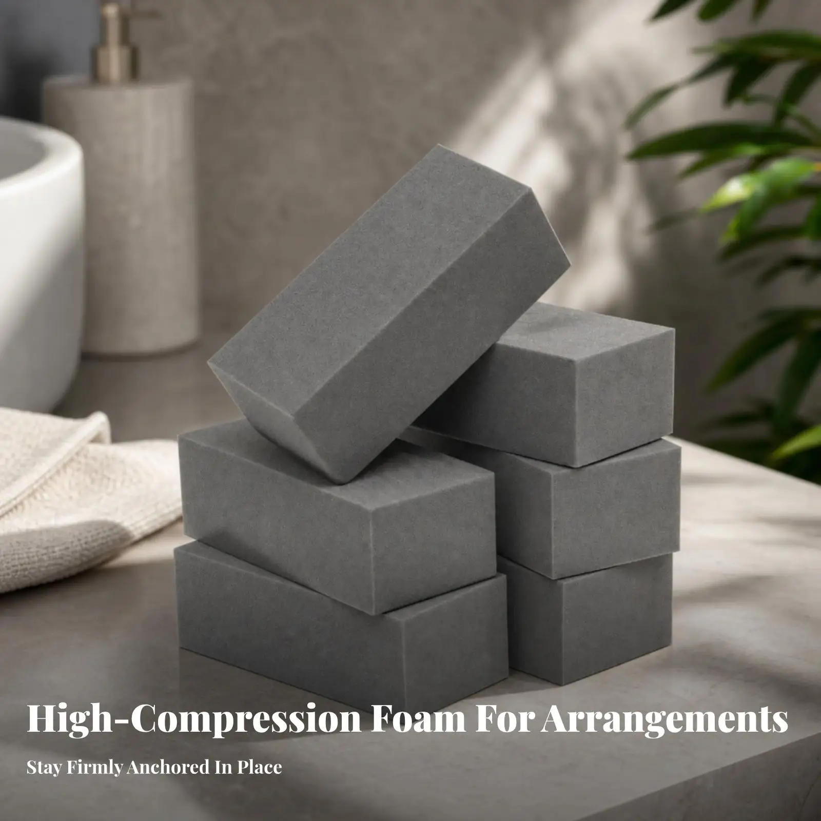 Floral Arrangement Foam for Wedding Decoration Circle Sturdy Gray Block for Artificial Stem Crafting in Centerpiece Display
