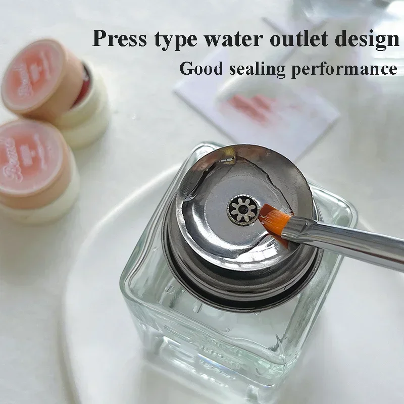 Push Down Glass Empty Pump Dispenser For Nail Polish Alcohol Makeup Remover Clear Refillable Bottle Liquid Cleanser Storage