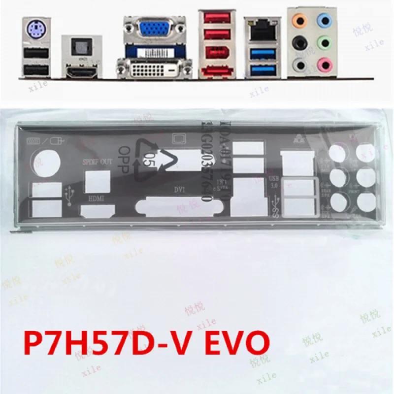 LL  Original For Asus P7H57D-V EVO Shield IO I/O Rear Baffle Backplate Motherboard