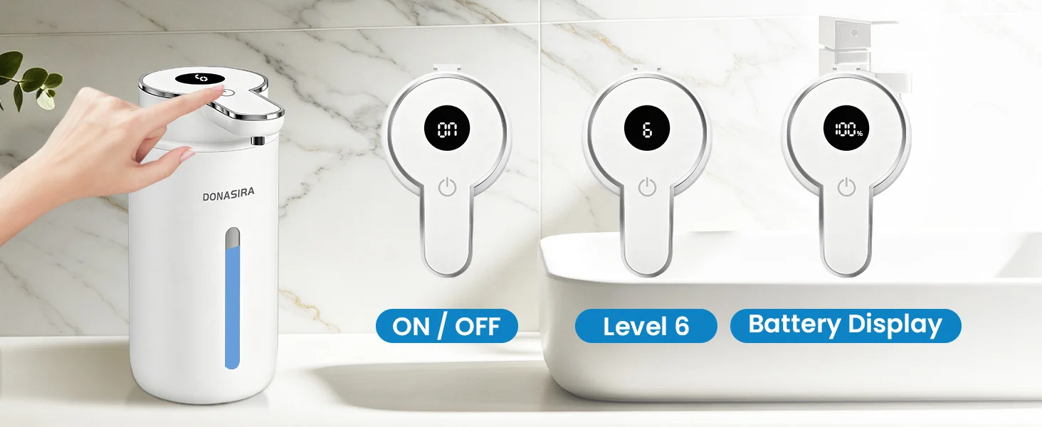 420ML Großraum-Seifenspender mit HD-Display, 6-stufig Einstellbarer Schaum-/Flüssigkeitsregelung, Berührungsloser Elektrischer Automatischer Smart-Sensor-Seifenspender – Detail 8