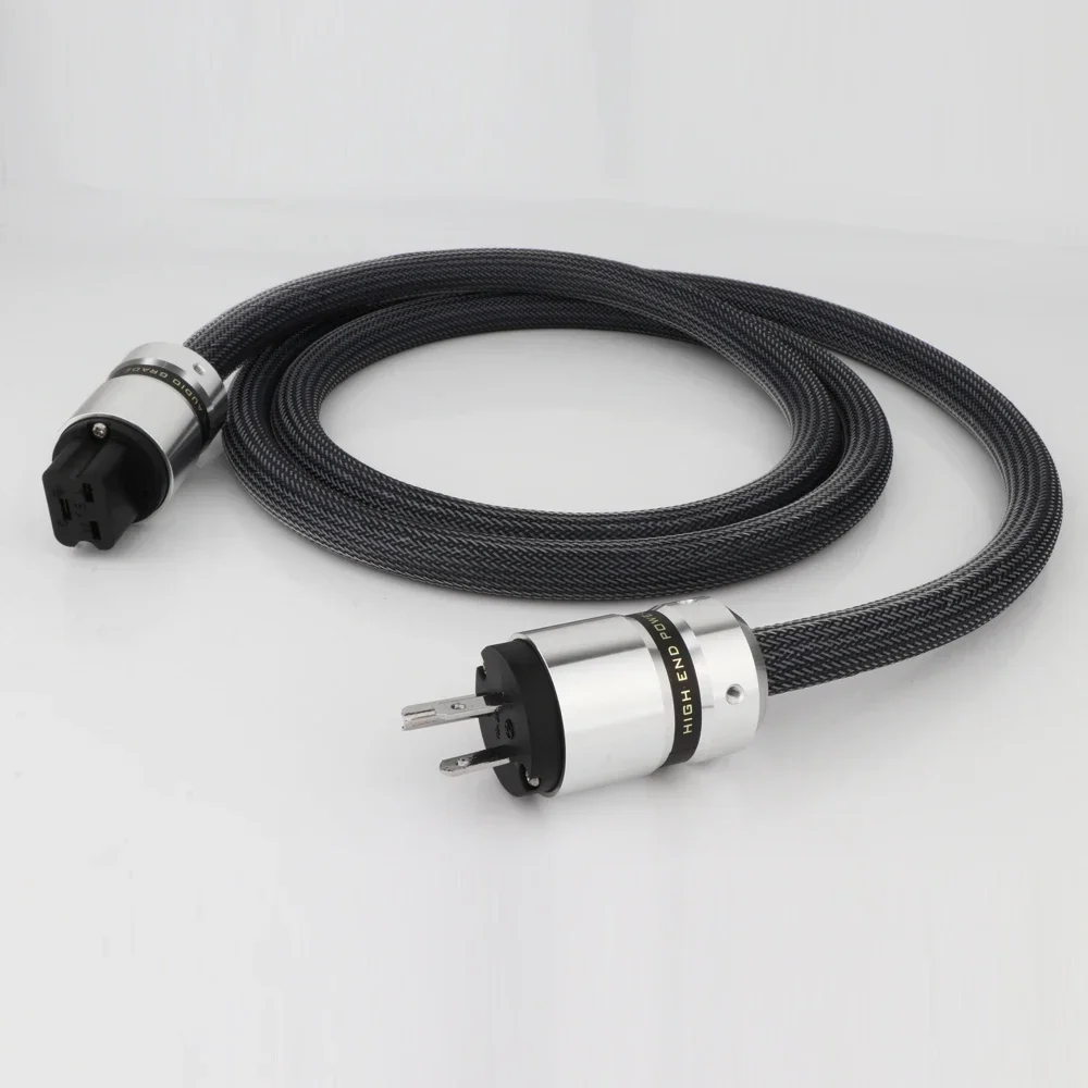HI-End HIFI C19 Power Cable Silver Plated Power Cord US Pure Copper Power Plug  20A C19 IEC Female