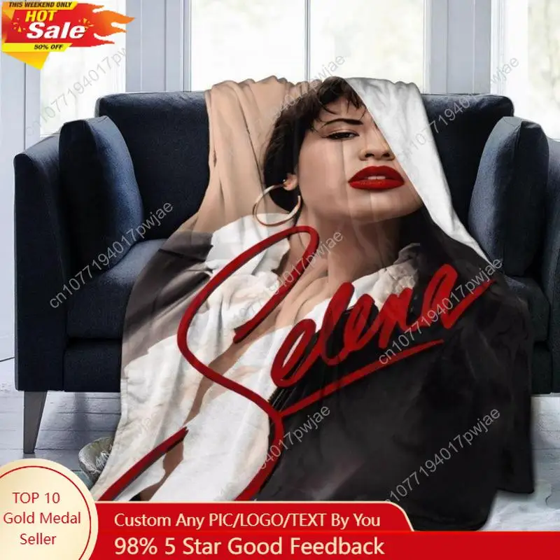 

Soft Funny Throw Blanket Selena Quintanilla Flannel Blanket For Sofa Bed Office Living Room Home Decor Suitable Custom Blankets