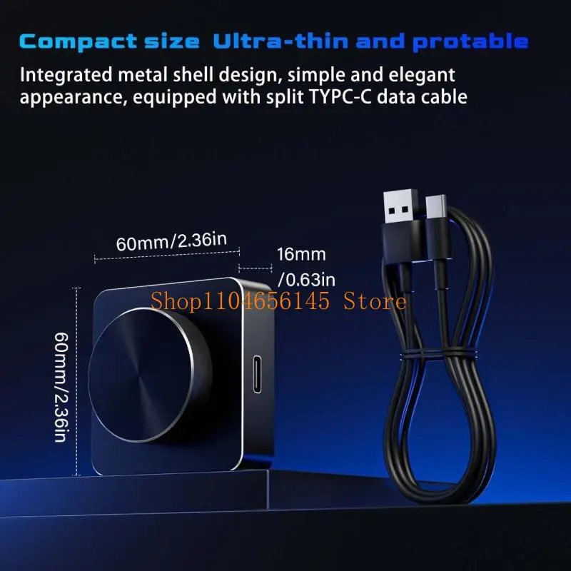 

5ASD Алюминиевый USB -контроллер -контроллер настраиваемый вращающийся действие Динамическое освещение для ПК для ПК