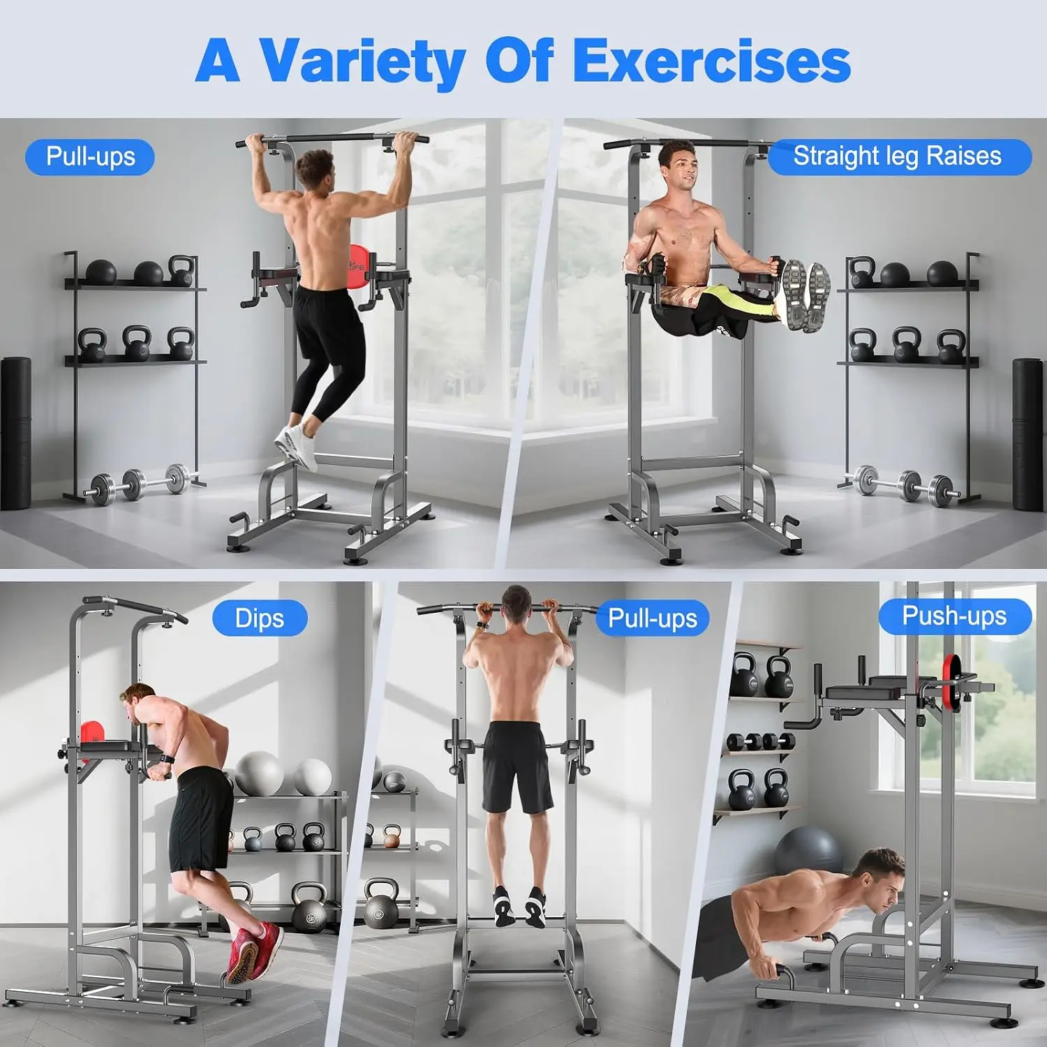 Freestanding Pull Up Bar Tower Home Gym