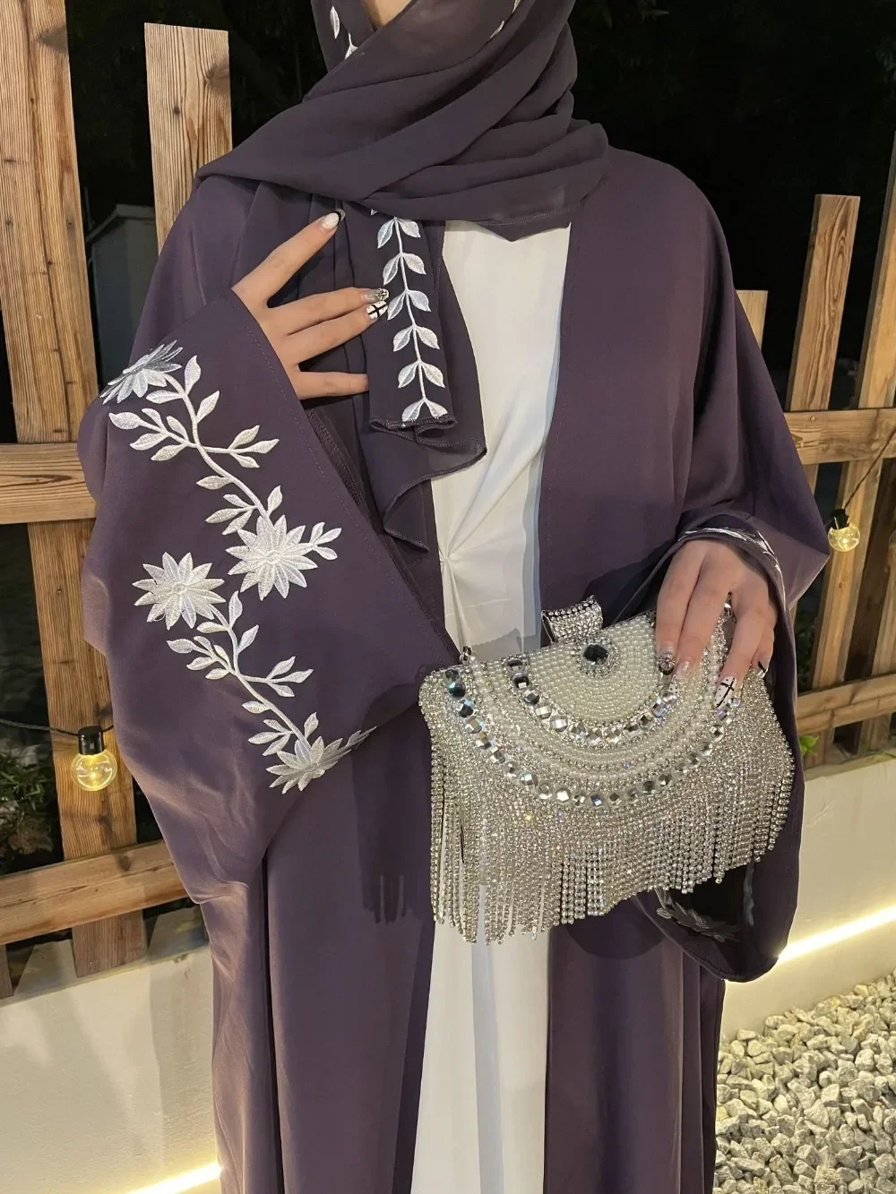 Muslimischer Schal, Abaya für Frauen, Marokko, offener Eid, Dubai, Strickjacke, Robe, Stickerei, lange Kleider, Ramadan, Islam, Vestidos, Kaftan 2025,