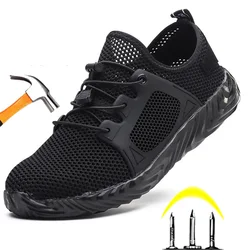 Safety Shoes Men Steel Toe Boots Work Sneakers Anti-smash Anti-puncture Indestructible Shoes Men Comfort Protective Shoes