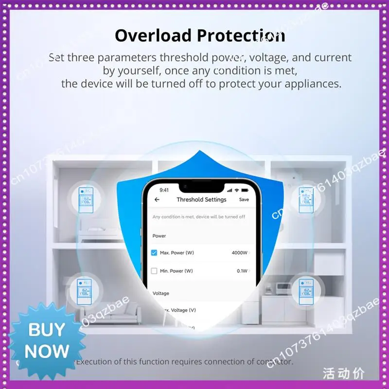 Hot Ltem POWCT Ring Smart Power Meter ESP32 Chip Current Transformer 100A Energy Monitor Contacter Control Works With Alexa IFTT