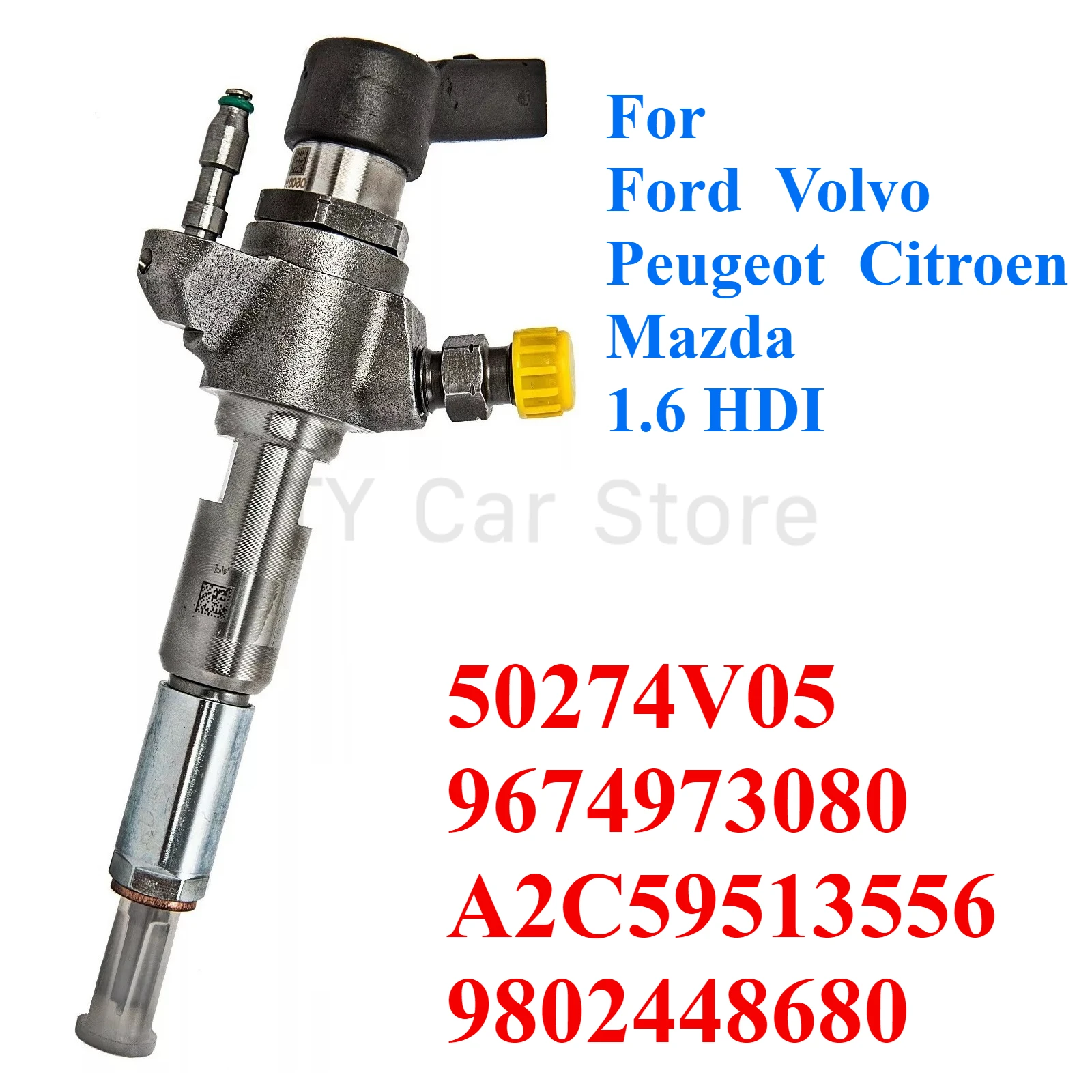 

9674973080 9802448680 50274V05 A2C59513556 New Diesel Fuel Injector For Original VDO Ford Volvo Peugeot Citroen C3 C4 C5 1.6D