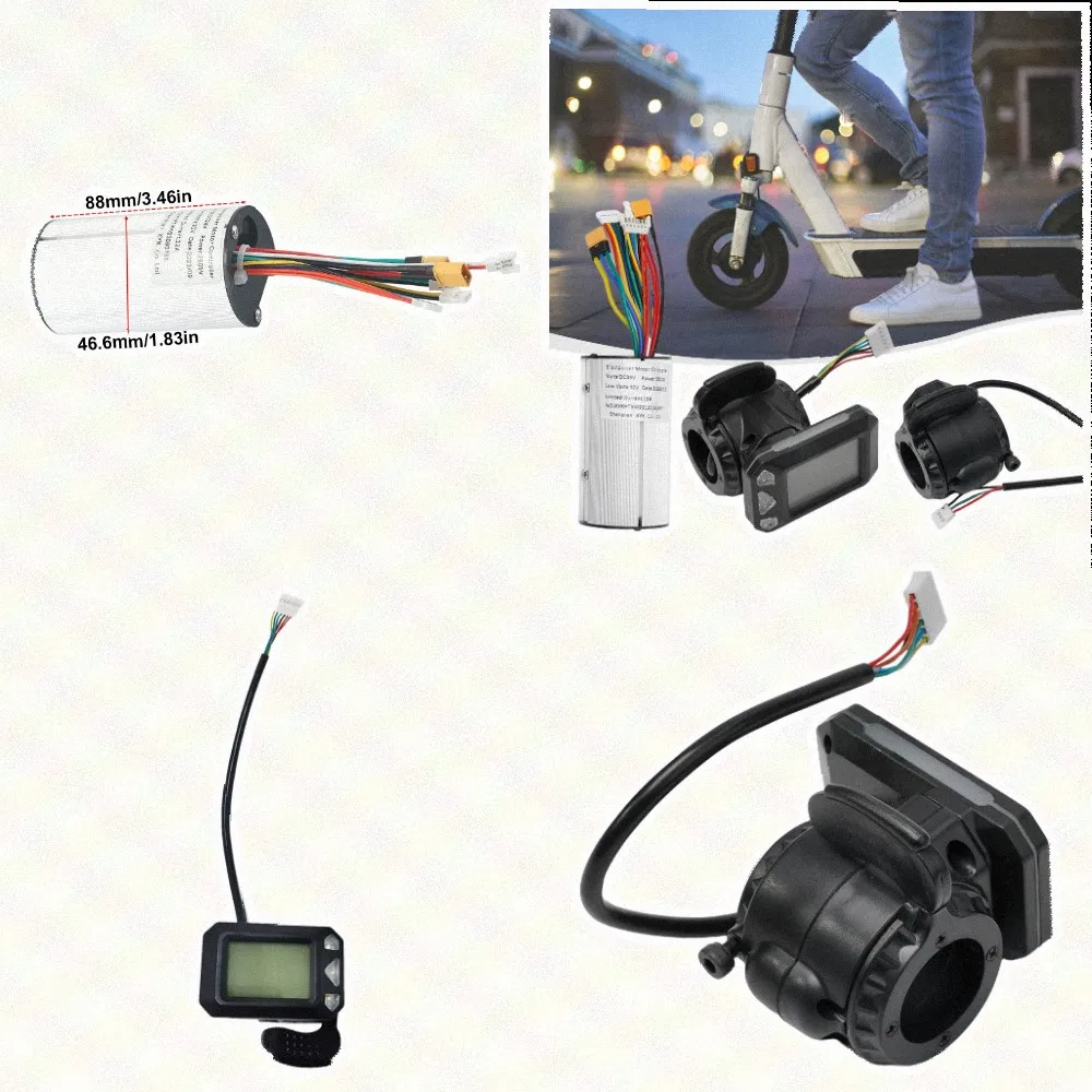 Scooter Parts Carbon Fiber Electric Scooter Bike Features 24V Controller LCD Monitor and Brake Set Scooter Parts