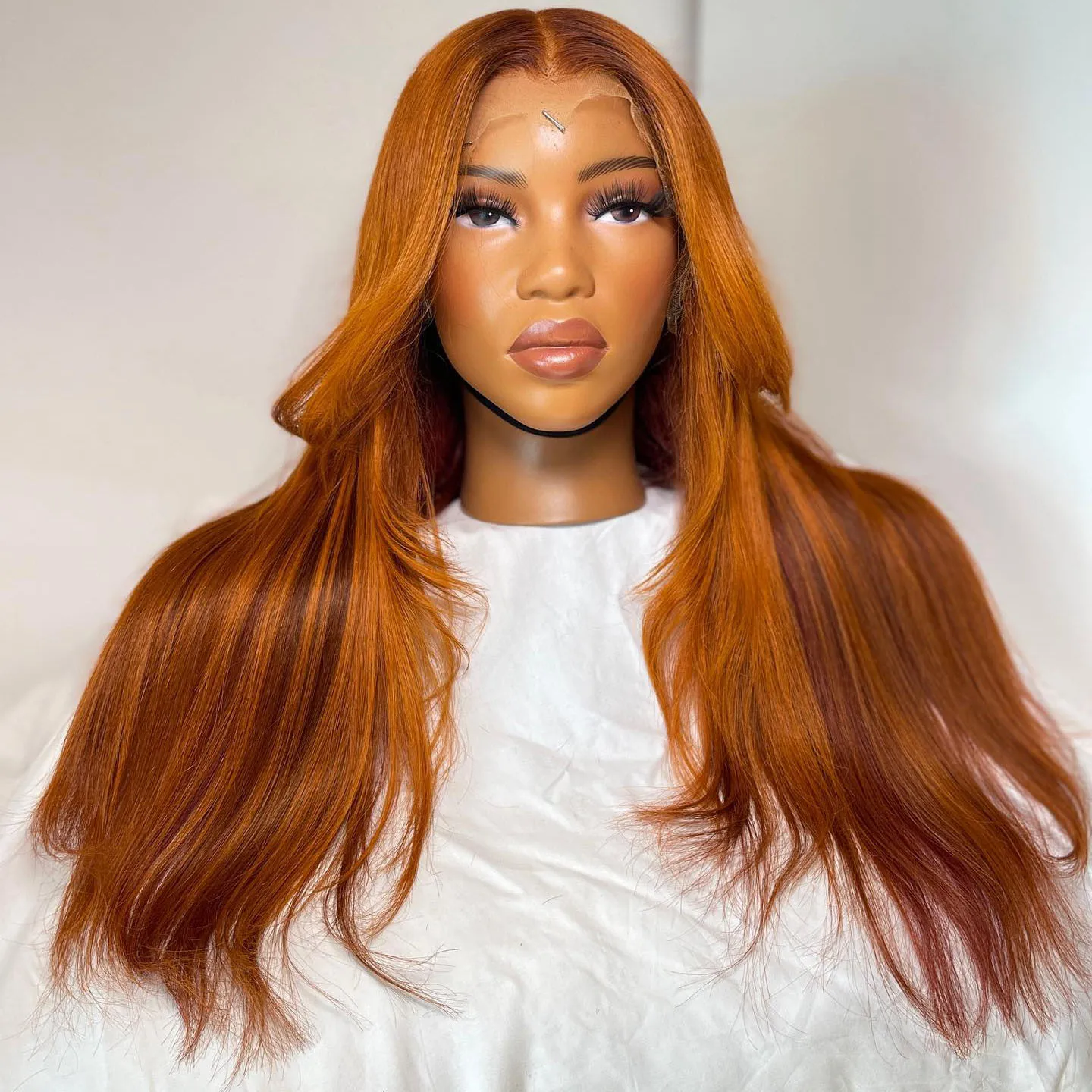 Ginger Straight Synthetic Lace Front Wig High Temperature Fiber Lace Wigs for Women Long Hair Wavy Wigs Heat Resistant Cosplay