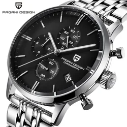 Pagani Design-Relógio Quartz Cronógrafo Masculino, Movimento VK67, Impermeável, Multifuncional, Negócios, Esportes, Japão