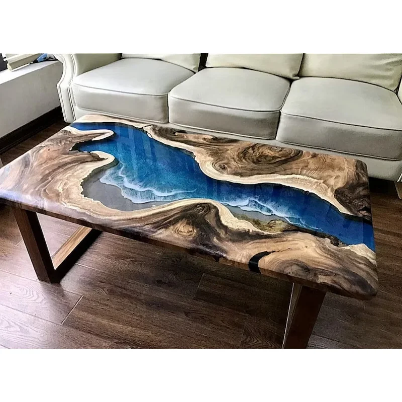 custom.Modern Dining Table square River Table Blue River Table Coffee