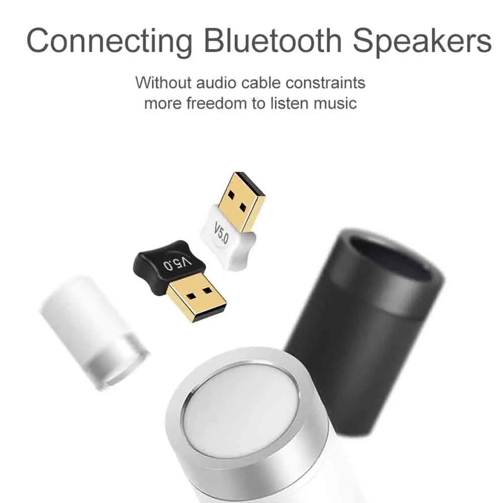 Mini adaptador 5,0 compatible con Bluetooth, receptor de Audio USB, transmisor para PC, portátil, auriculares, impresora de Audio, receptor Dongle de datos