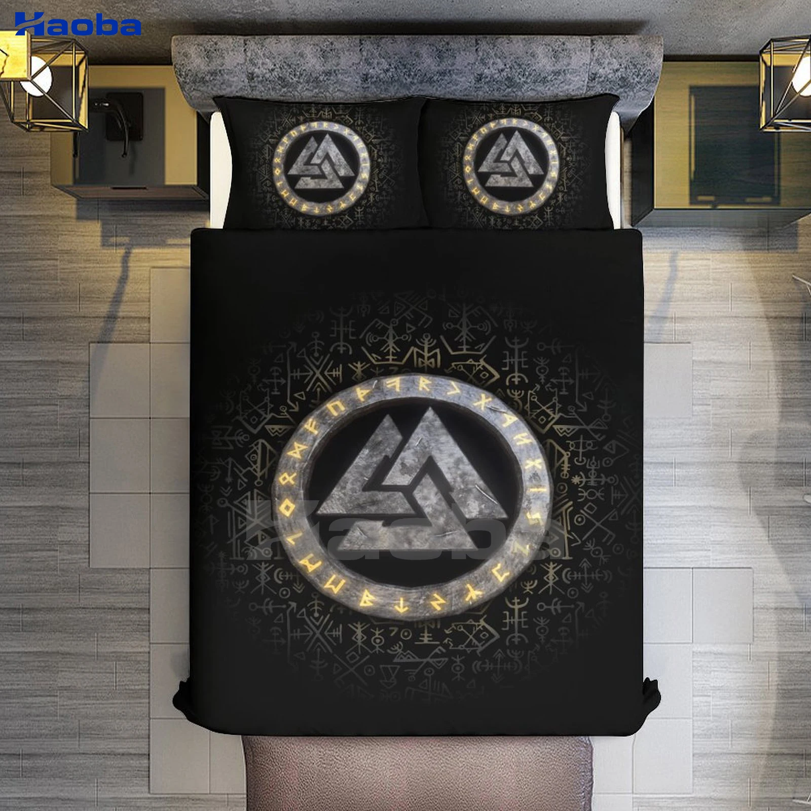 طقم مفارش سرير Valknut للأطفال والكبار ، أغطية لحاف للأسرة ، هدايا أعياد الميلاد للنساء والرجال ، 3 * *