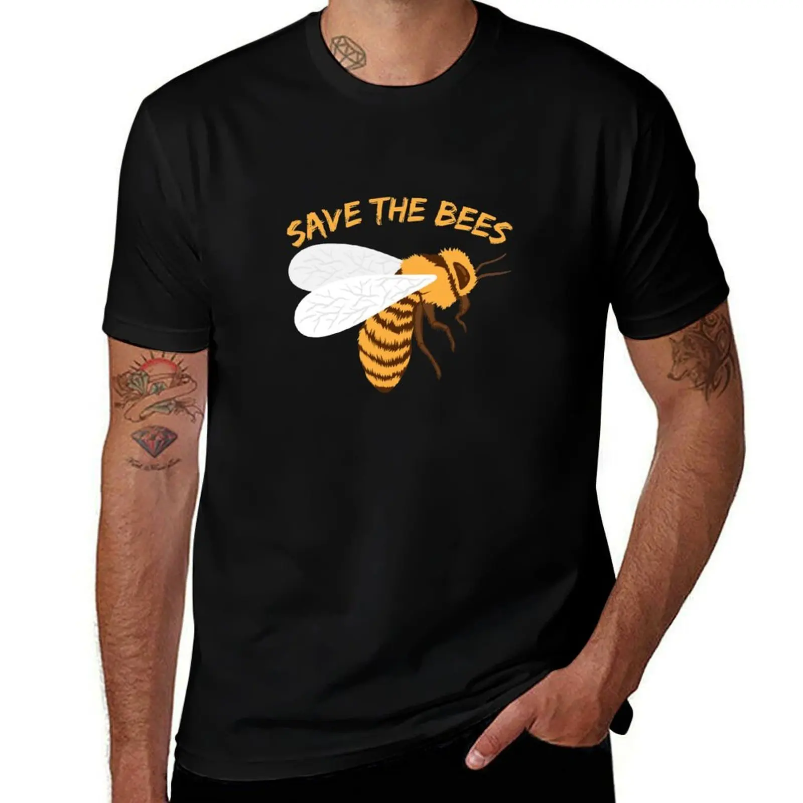 Sweet Gift For Wild Friends Saying Save The Bees T-Shirt Lightweight Casual Summer T-Shirt