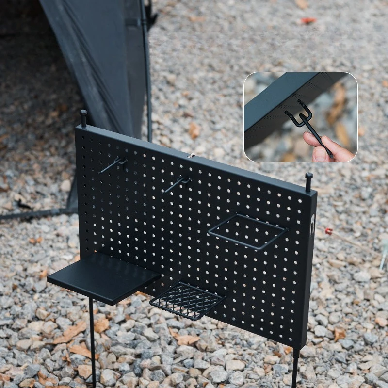 Outdoor camping storage hole board multi-functional tableware storage rack