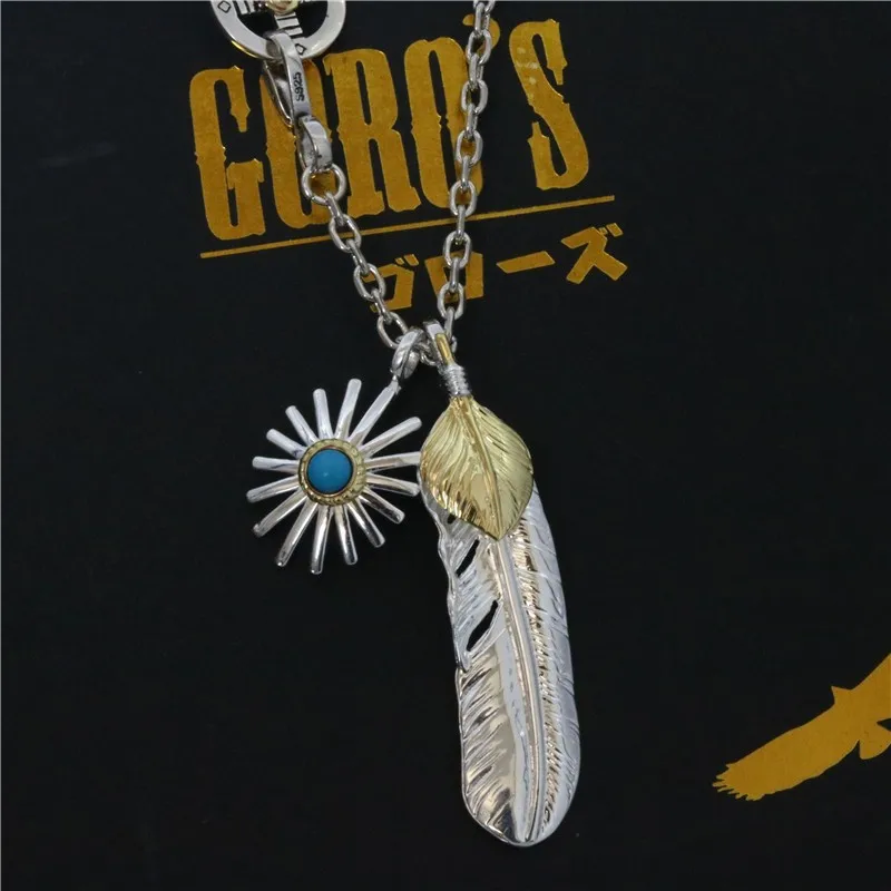 

Takahashi Goro's Goro Vintage-Style High-Profile Gold-Plated Feather Pendant Fashionable and Unique Men's Chain Necklace