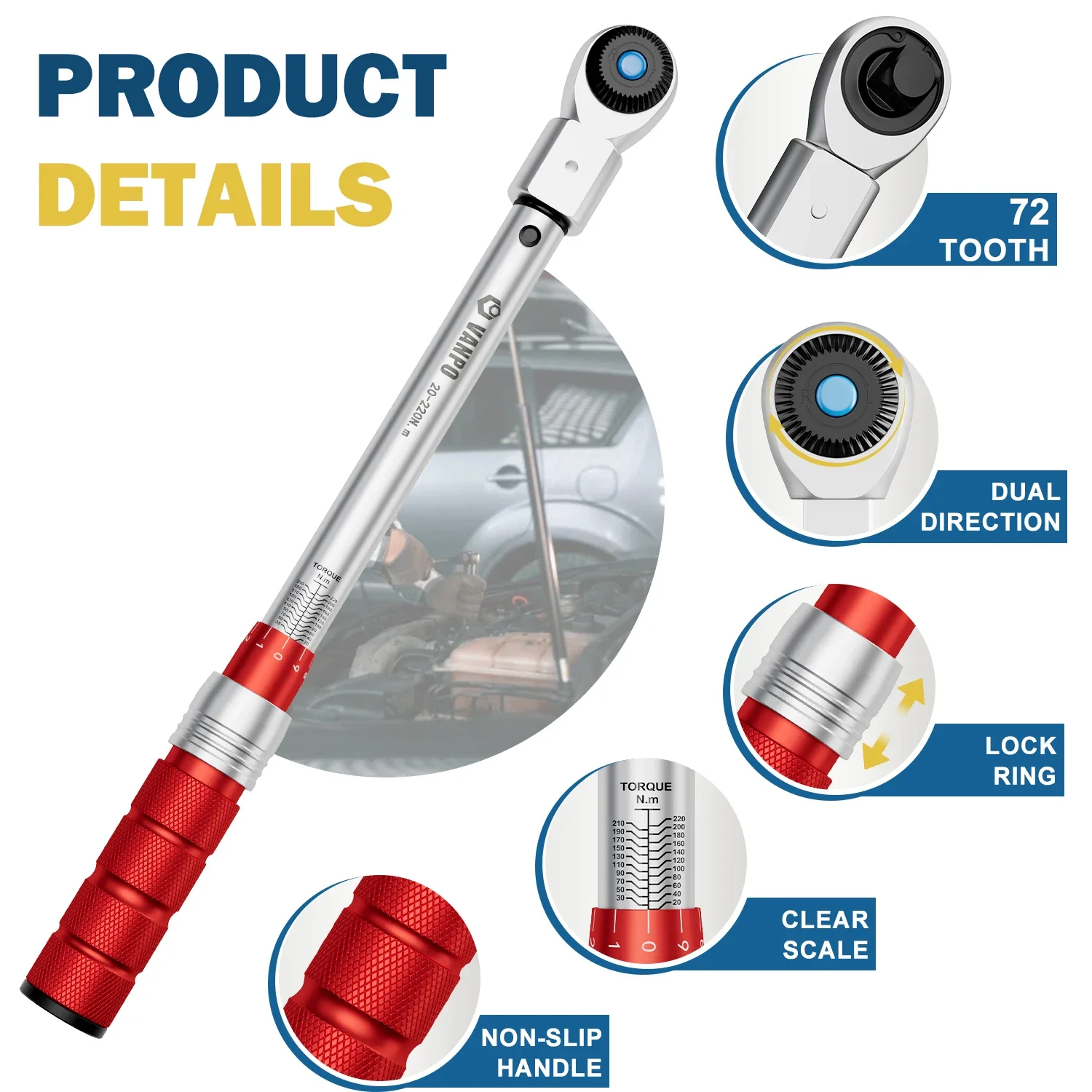 Bike Adjustable Torque Wrench Set Bicycle Repair Tools Kit Mechanical Spanner Wrenches Torque Wrench