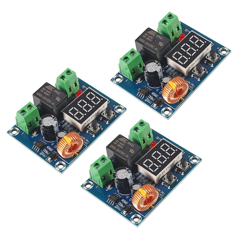 

Top Deals 3PCS DC 12V-36V Voltage Protection Module Digital Low Voltage Protector Disconnect Switch Over Discharge Protection