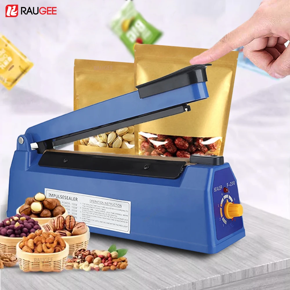 Sealer Bag Machine Thermal Sealer 8in Plastic Bags Portable Professional 8 Temperature Impulse Sealer Manual Heat Sealer Machine